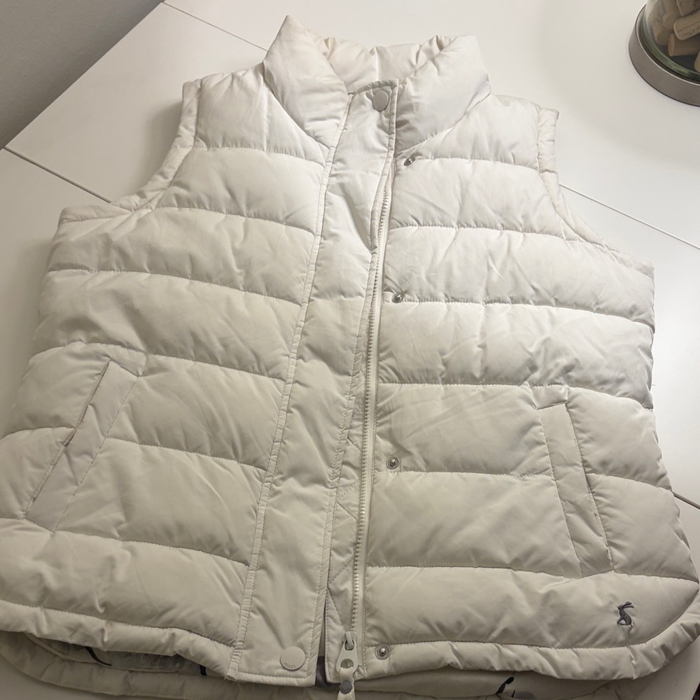 Joules White Puffer Vest